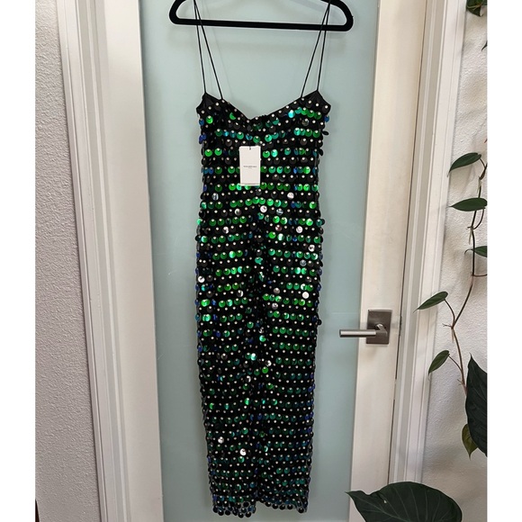 THE NEW ARRIVALS ILKYAZ OZEL Sequinned Phoenix Midi Dress - Picture 2 of 7